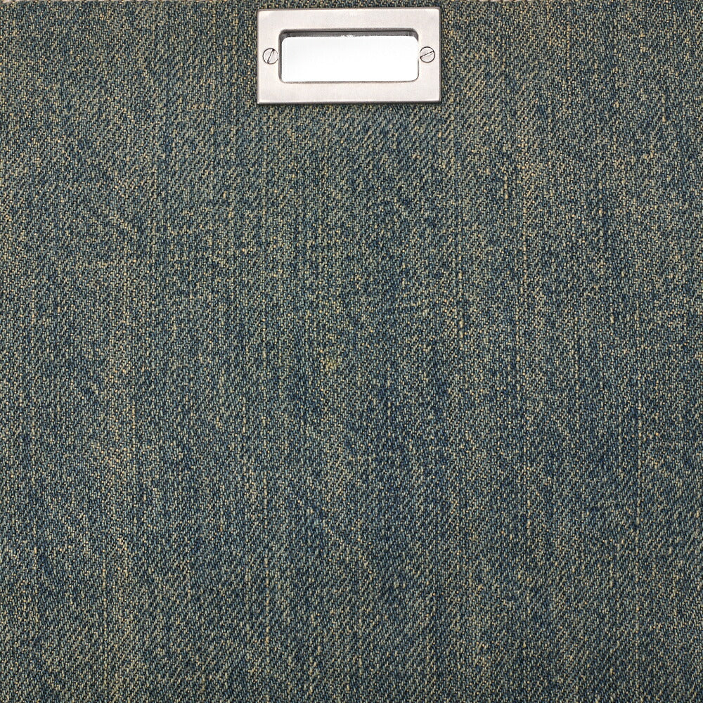 CHANEL Chocolate Bar 2.55 Lock Chain Shoulder Denim x Lambskin Black x Blue Silver-Tone Hardware, Pre-Owned