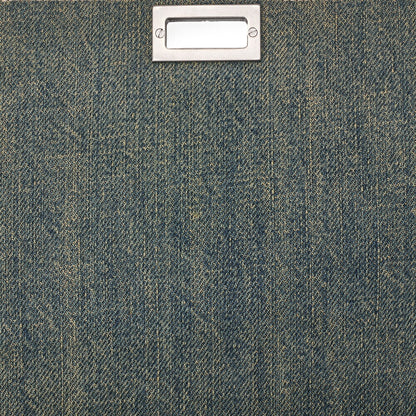 CHANEL Chocolate Bar 2.55 Lock Chain Shoulder Denim x Lambskin Black x Blue Silver-Tone Hardware, Pre-Owned