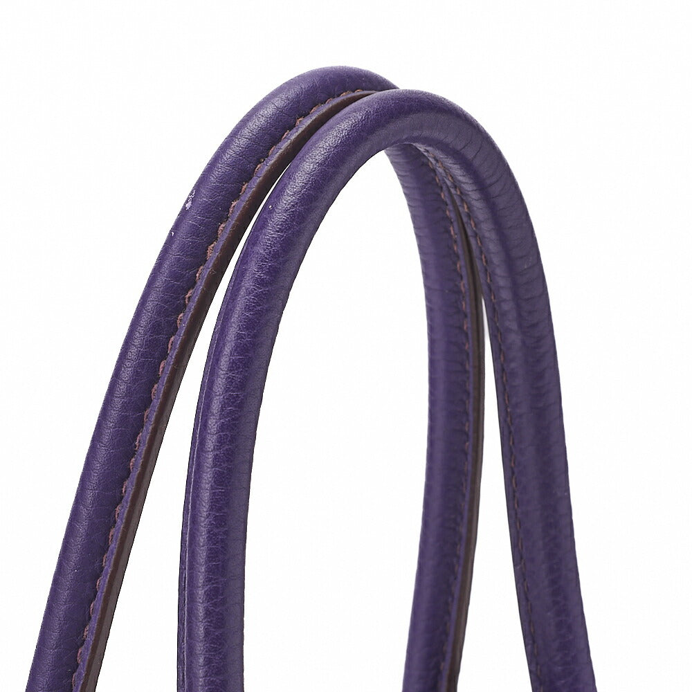 HERMES Birkin 30 Handbag Tryon Clemence Ultra Violet Silver-Tone Hardware, Pre-Owned