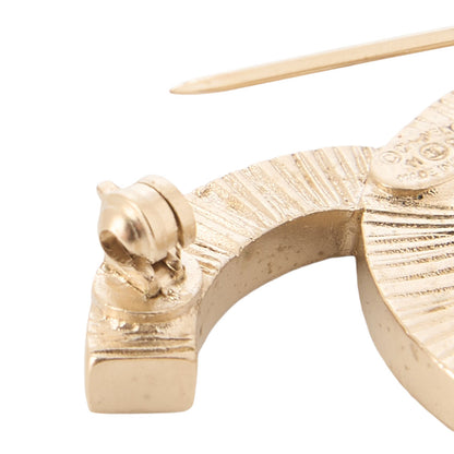 CHANEL Coco Mark Pearl Brooch Faux Pearl X GP Gold-Tone Hardware, Pre-Owned