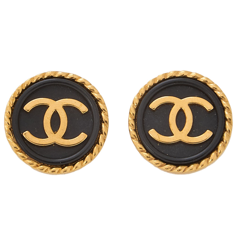 CHANEL Chanel Earrings Cocomark GP X  Plastic 96P  Gold-Tone Hardware, Pre-Owned