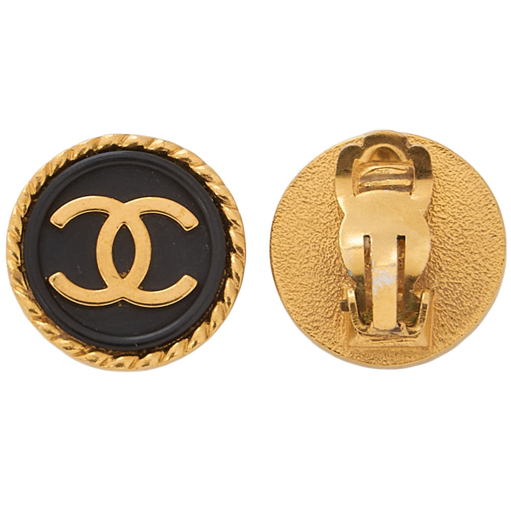 CHANEL Chanel Earrings Cocomark GP X  Plastic 96P  Gold-Tone Hardware, Pre-Owned