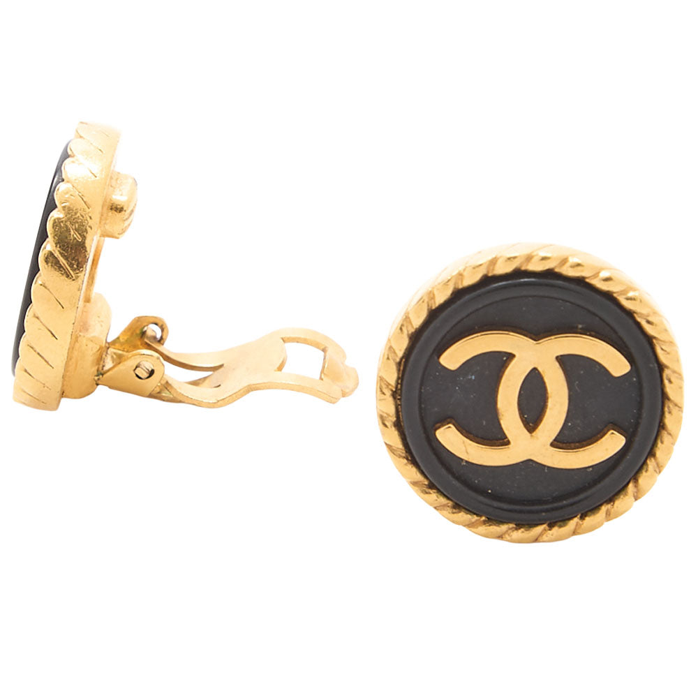 CHANEL Chanel Earrings Cocomark GP X  Plastic 96P  Gold-Tone Hardware, Pre-Owned