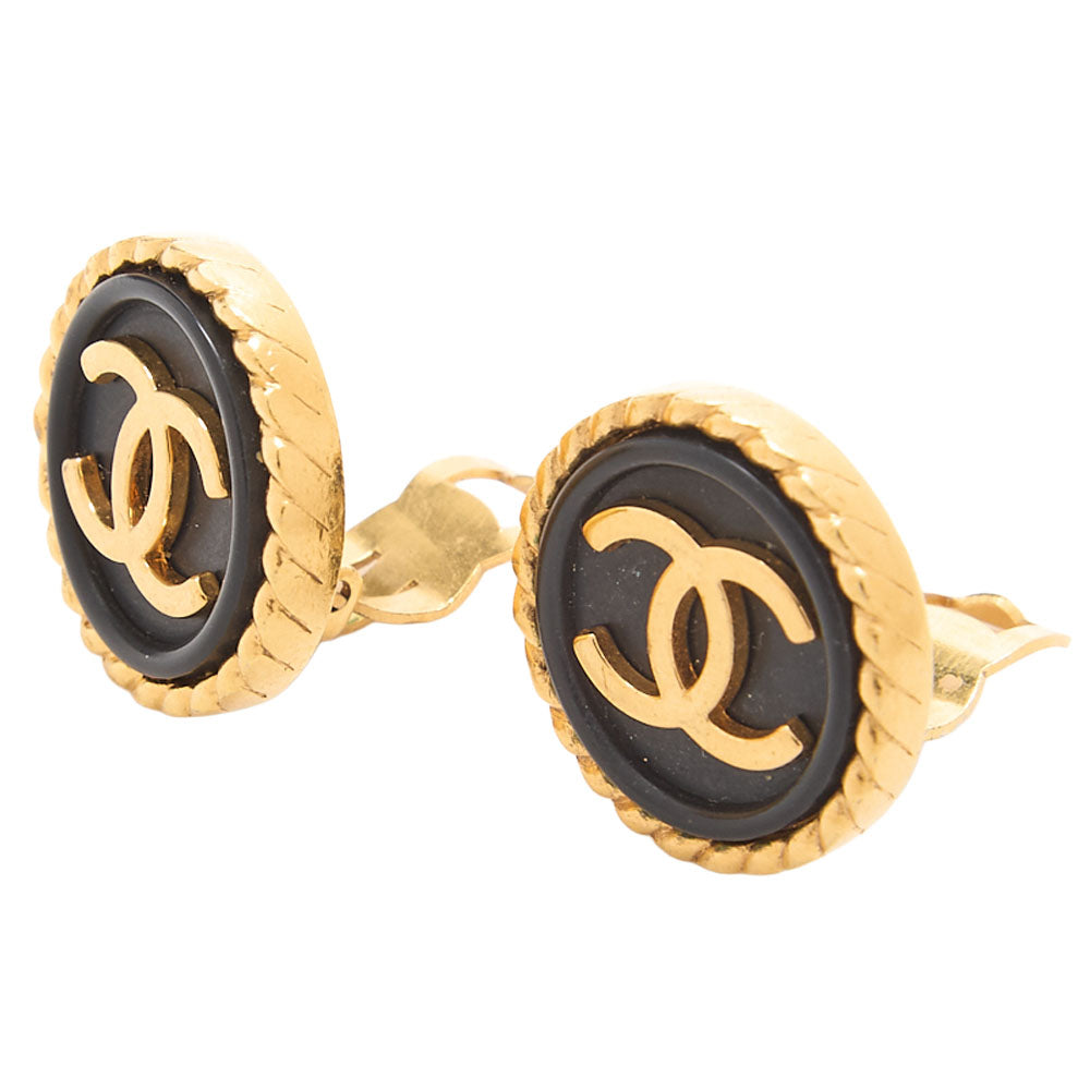CHANEL Chanel Earrings Cocomark GP X  Plastic 96P  Gold-Tone Hardware, Pre-Owned