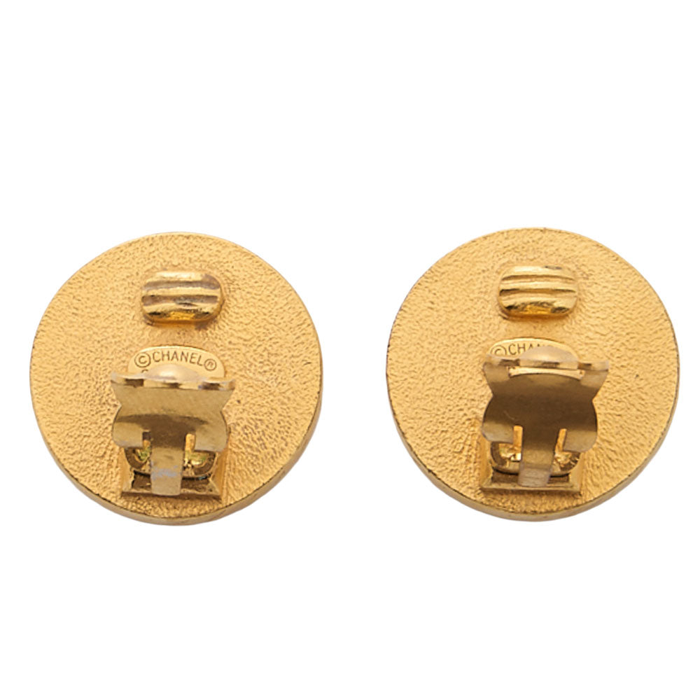 CHANEL Chanel Earrings Cocomark GP X  Plastic 96P  Gold-Tone Hardware, Pre-Owned