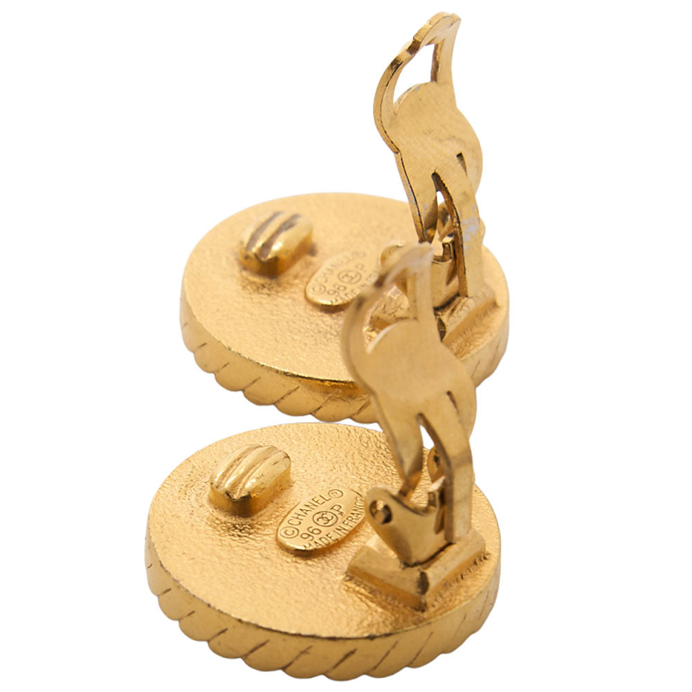 CHANEL Chanel Earrings Cocomark GP X  Plastic 96P  Gold-Tone Hardware, Pre-Owned