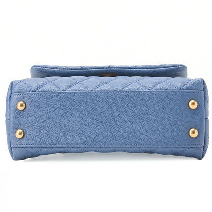 CHANEL Shoulder Bag Handbag Matelasse Coco Handle 2WAY Caviar Skin Navy Gold-Tone Hardware, Pre-Owned