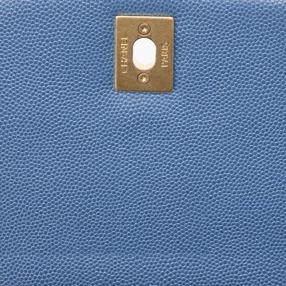 CHANEL Shoulder Bag Handbag Matelasse Coco Handle 2WAY Caviar Skin Navy Gold-Tone Hardware, Pre-Owned