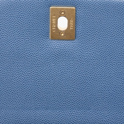 CHANEL Shoulder Bag Handbag Matelasse Coco Handle 2WAY Caviar Skin Navy Gold-Tone Hardware, Pre-Owned