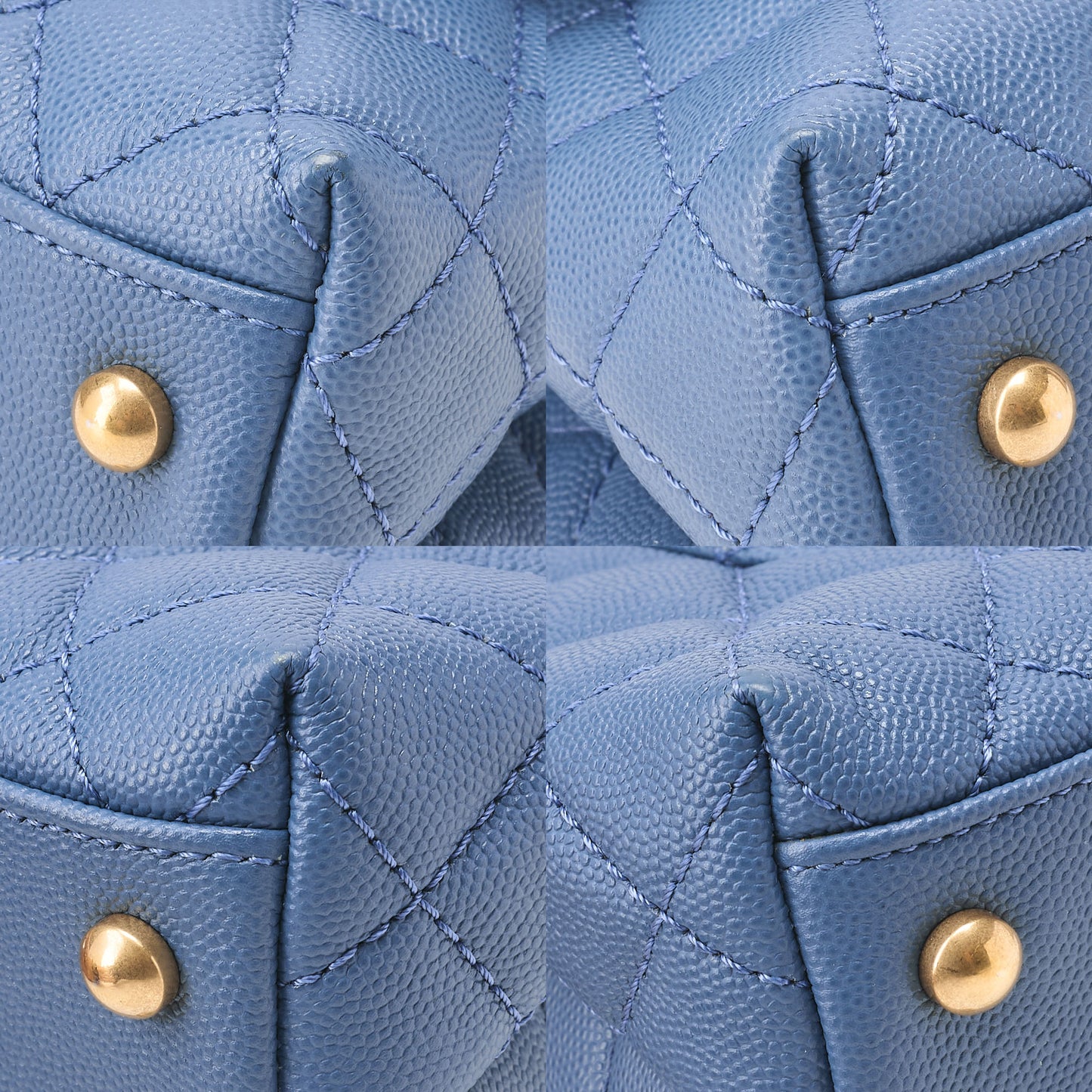 CHANEL Shoulder Bag Handbag Matelasse Coco Handle 2WAY Caviar Skin Navy Gold-Tone Hardware, Pre-Owned