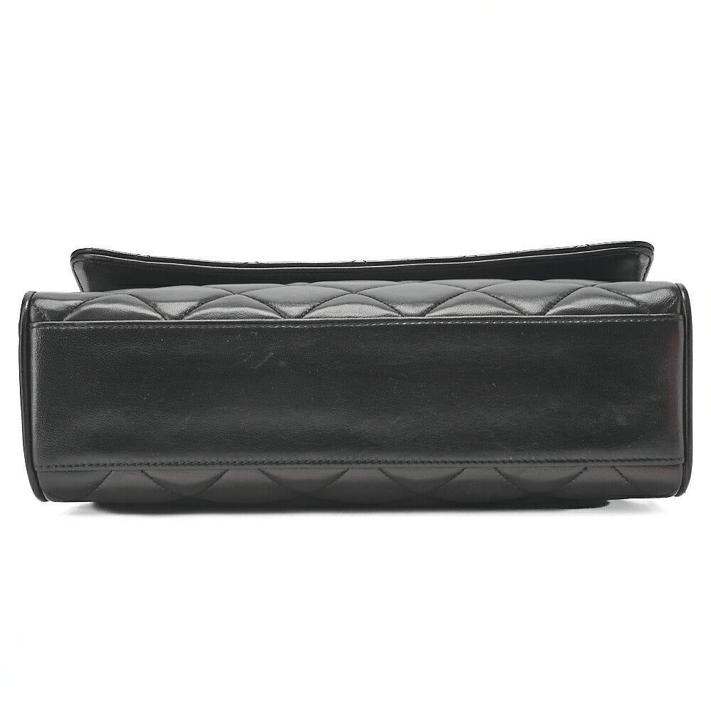 CHANEL Matelasse Chain Shoulder Bag Lambskin Black Cocomark Au Black Gold-Tone Hardware, Pre-Owned