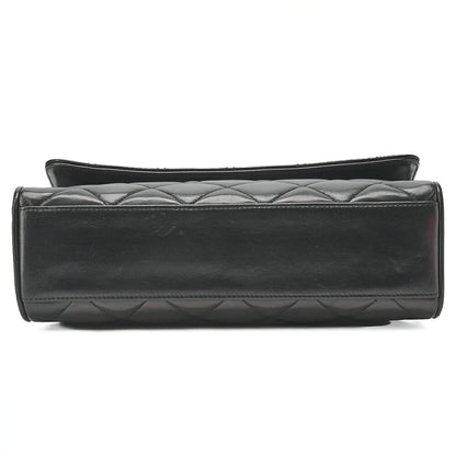 CHANEL Matelasse Chain Shoulder Bag Lambskin Black Cocomark Au Black Gold-Tone Hardware, Pre-Owned
