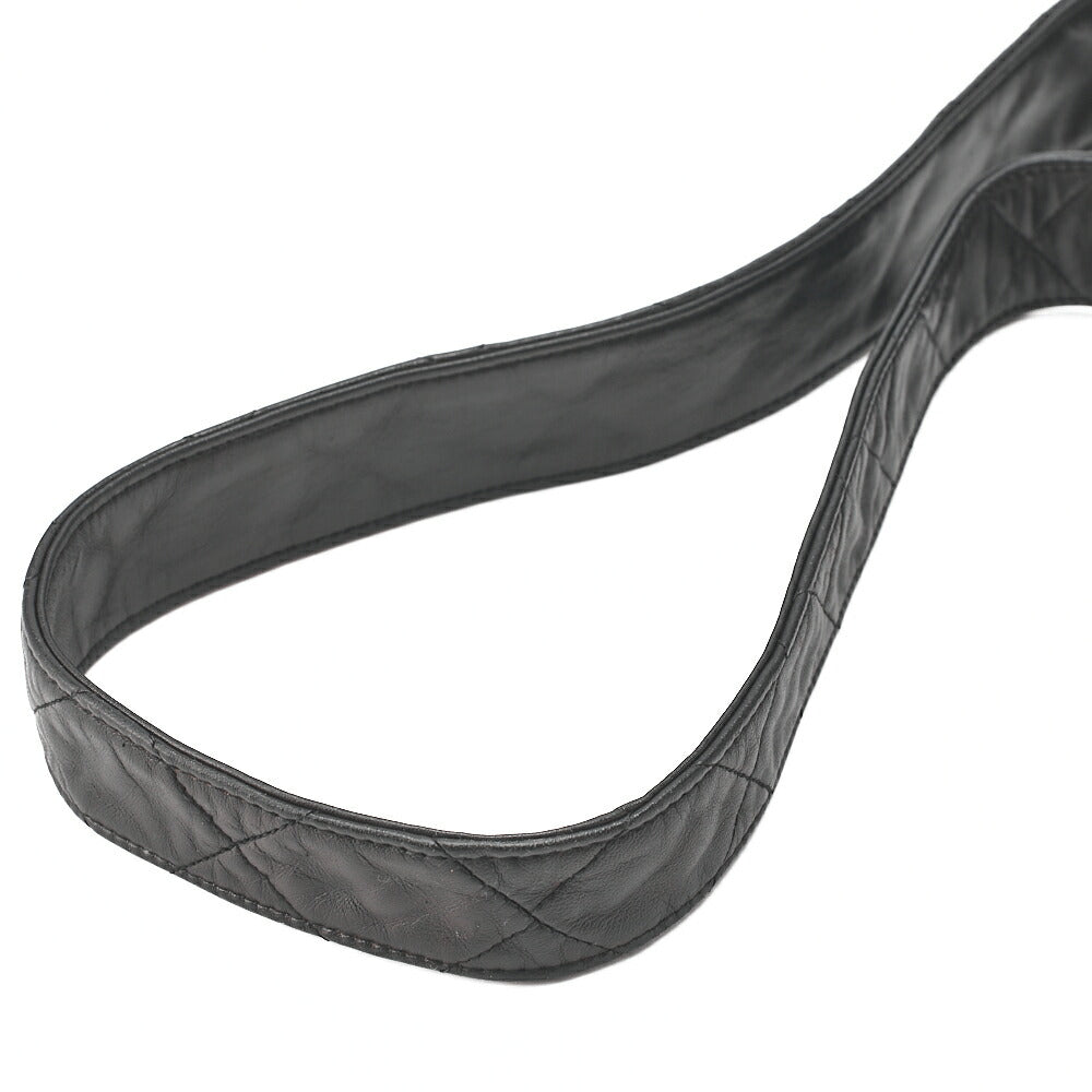 CHANEL Matelasse Chain Shoulder Bag Lambskin Black Cocomark Au Black Gold-Tone Hardware, Pre-Owned