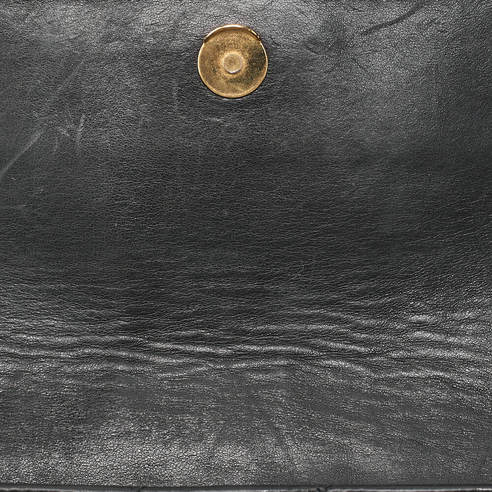 CHANEL Matelasse Chain Shoulder Bag Lambskin Black Cocomark Au Black Gold-Tone Hardware, Pre-Owned