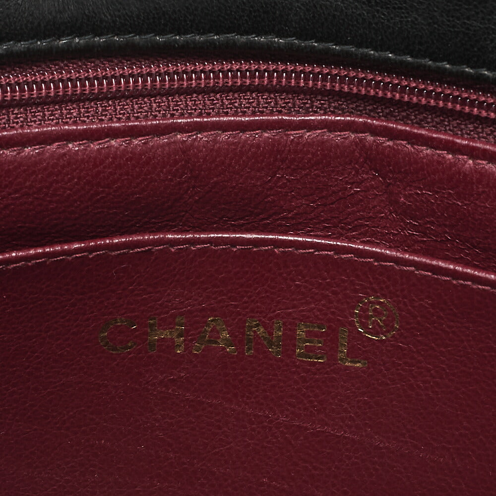 CHANEL Matelasse Chain Shoulder Bag Lambskin Black Cocomark Au Black Gold-Tone Hardware, Pre-Owned