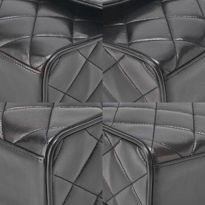 CHANEL Matelasse Chain Shoulder Bag Lambskin Black Cocomark Au Black Gold-Tone Hardware, Pre-Owned