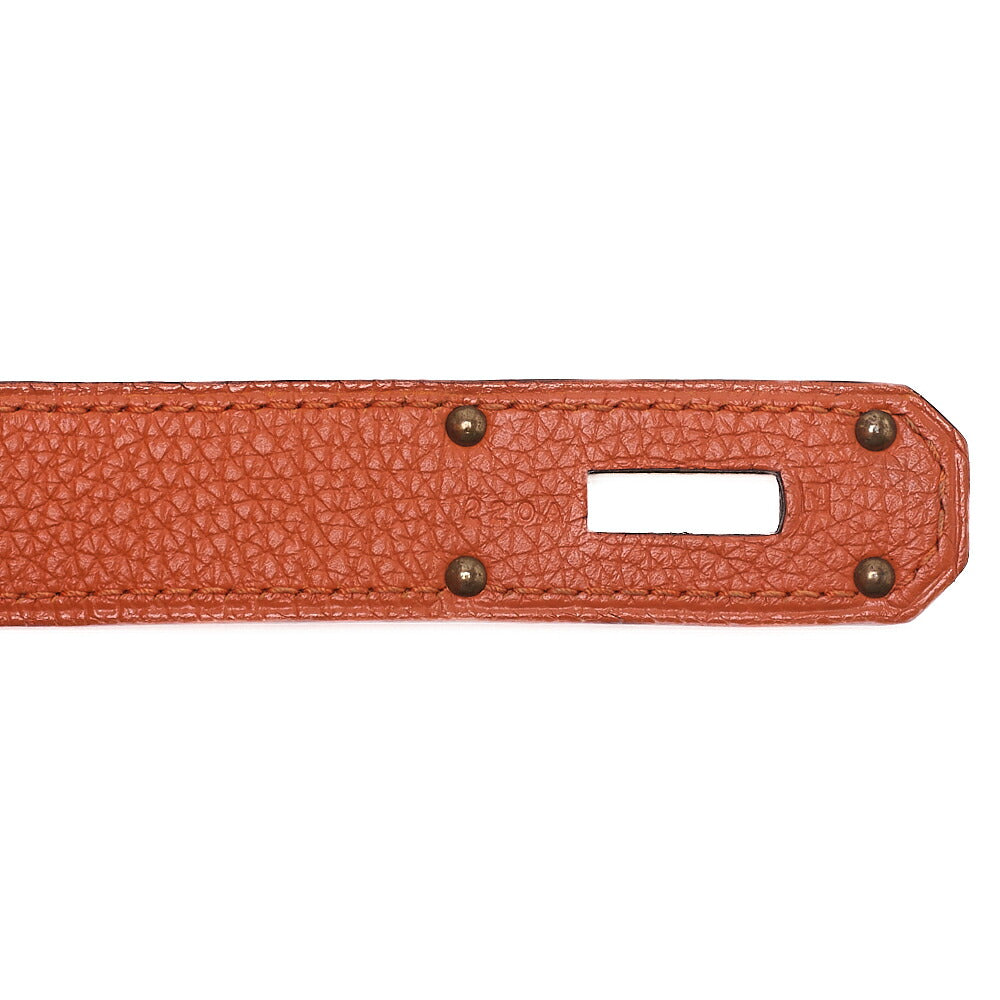 HERMES Shoulder Birkin Handbag Trialon Clemence Orange Gold-Tone Hardware, Pre-Owned