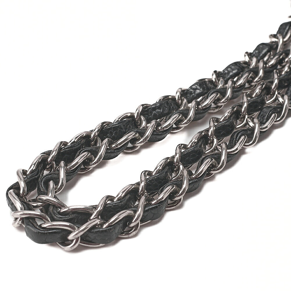 CHANEL Matelasse Turnlock Double Flap 25 Chain Shoulder Bag Caviar Skin Black Silver-Tone Hardware, Pre-Owned