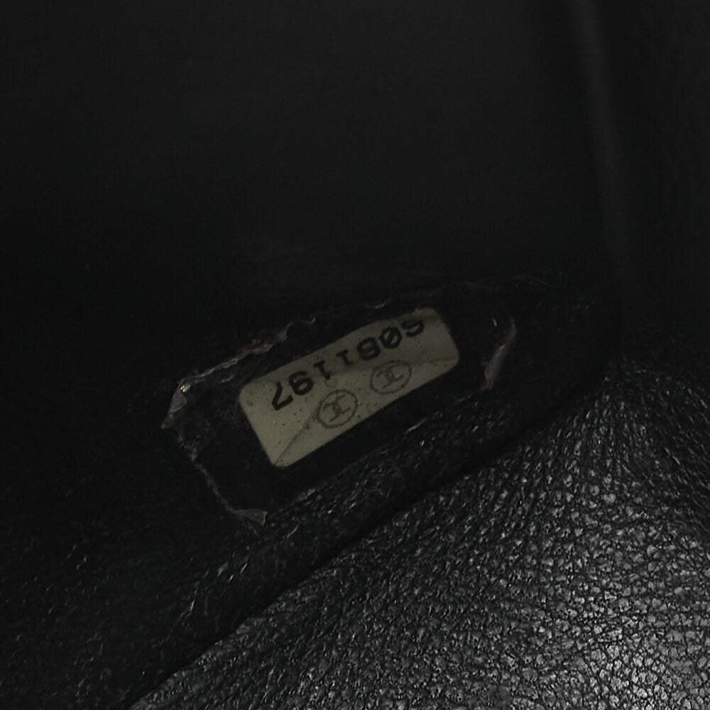 CHANEL Matelasse Turnlock Double Flap 25 Chain Shoulder Bag Caviar Skin Black Silver-Tone Hardware, Pre-Owned