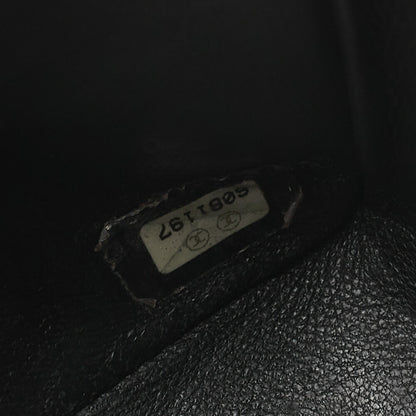 CHANEL Matelasse Turnlock Double Flap 25 Chain Shoulder Bag Caviar Skin Black Silver-Tone Hardware, Pre-Owned