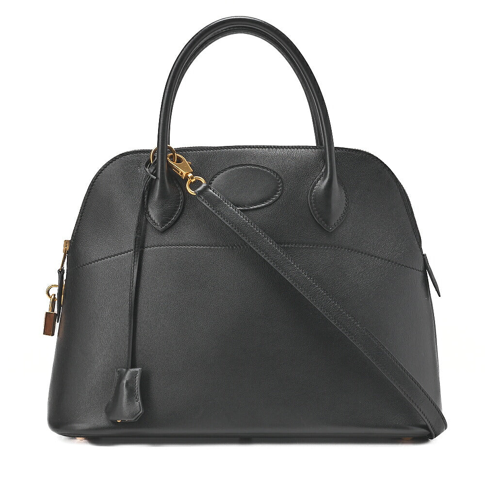HERMES Boride 31 Handbag Shoulder Bag Gulliver Black Gold-Tone Hardware, Pre-Owned
