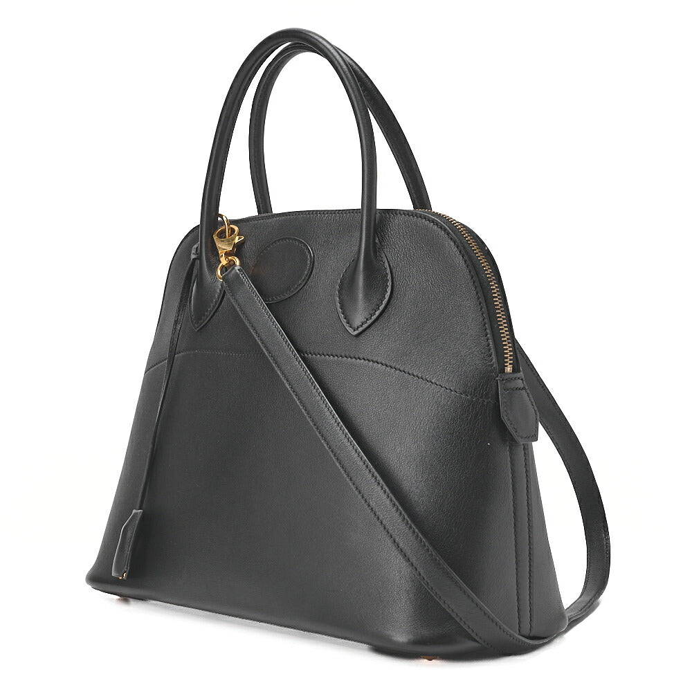 HERMES Boride 31 Handbag Shoulder Bag Gulliver Black Gold-Tone Hardware, Pre-Owned