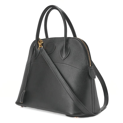 HERMES Boride 31 Handbag Shoulder Bag Gulliver Black Gold-Tone Hardware, Pre-Owned