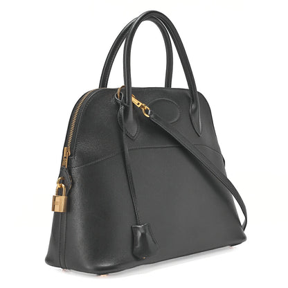HERMES Boride 31 Handbag Shoulder Bag Gulliver Black Gold-Tone Hardware, Pre-Owned