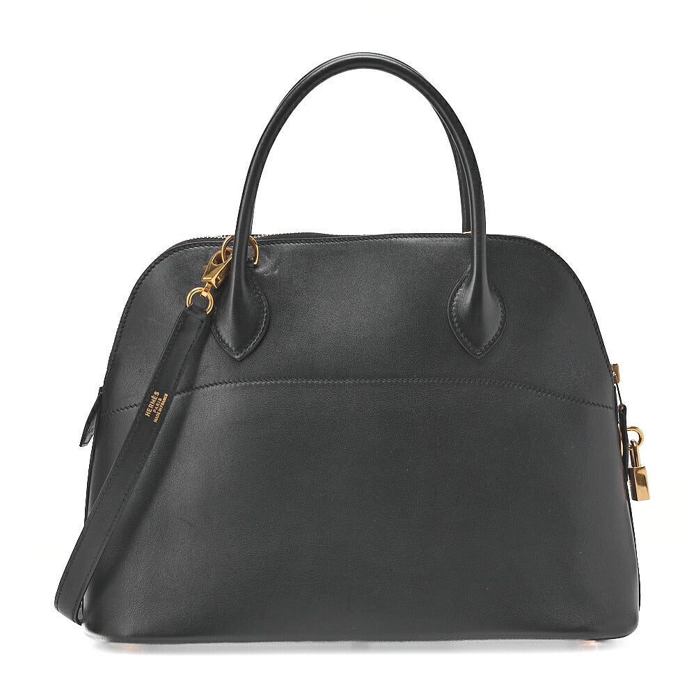 HERMES Boride 31 Handbag Shoulder Bag Gulliver Black Gold-Tone Hardware, Pre-Owned