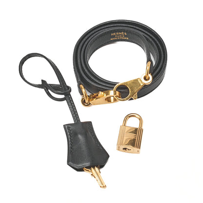 HERMES Boride 31 Handbag Shoulder Bag Gulliver Black Gold-Tone Hardware, Pre-Owned