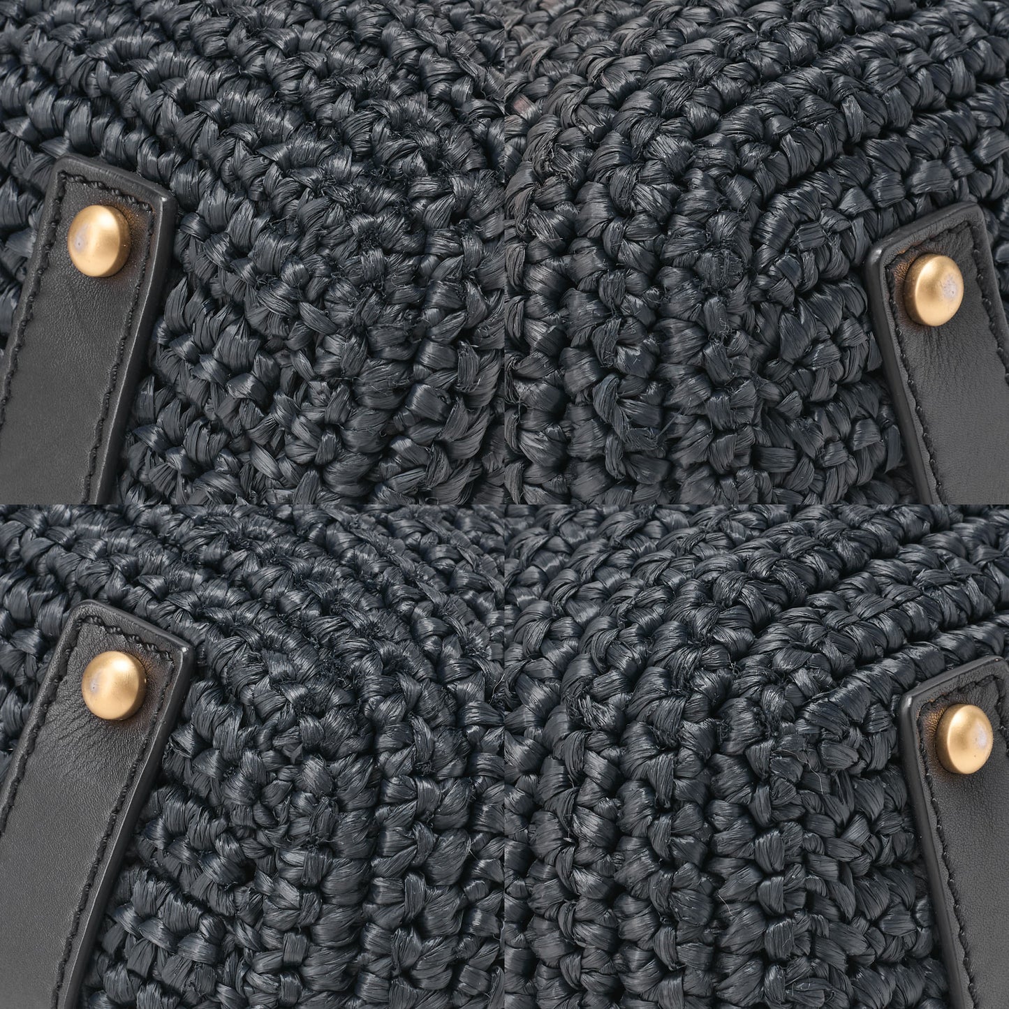 CHANEL Chain Tote Bag Bicolore Cocomark Raffia X Lambskin Cocomark Gold-Tone Hardware, Pre-Owned