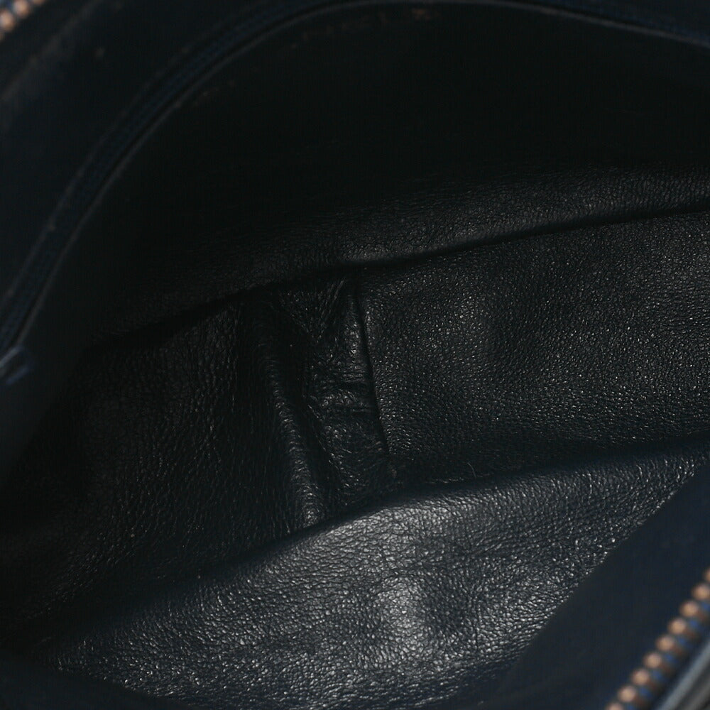 CHANEL Chain Shoulder Matrasse Coco Mark Fringe Lambskin Navy Gold-Tone Hardware, Pre-Owned