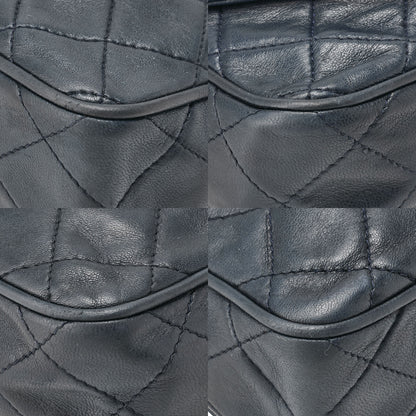 CHANEL Chain Shoulder Matrasse Coco Mark Fringe Lambskin Navy Gold-Tone Hardware, Pre-Owned