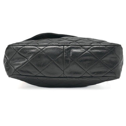 CHANEL Chain Shoulder Matelasse Coco Mark Fringe Lambskin Black Gold-Tone Hardware, Pre-Owned