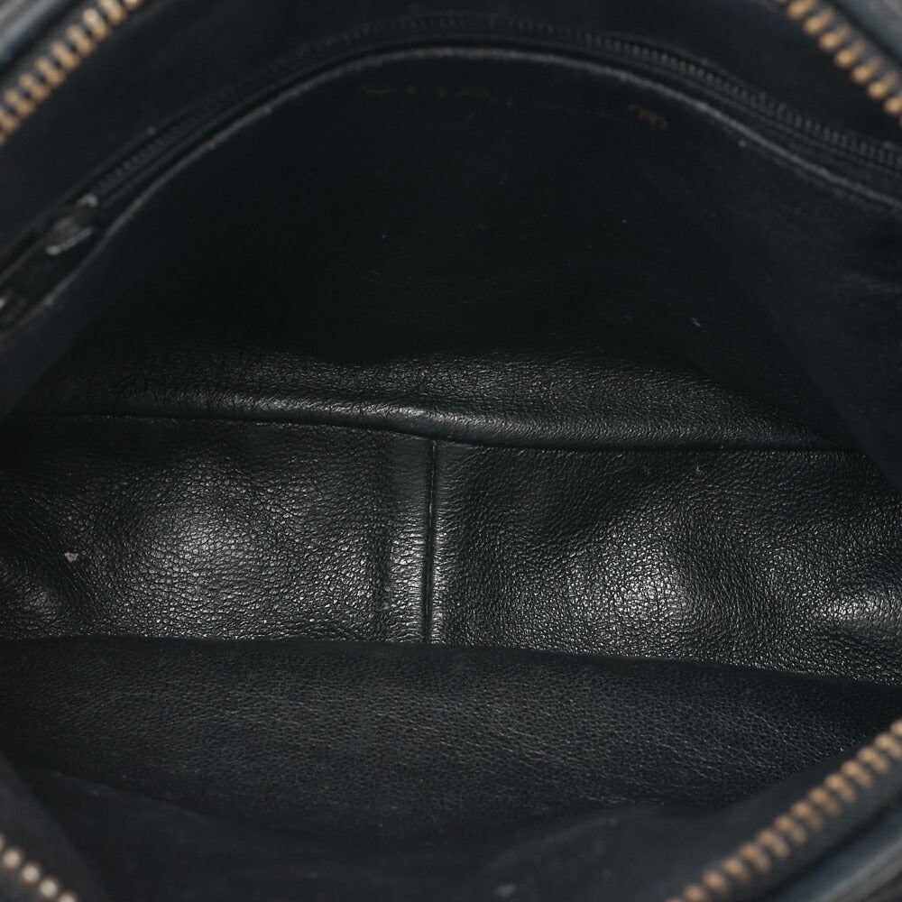 CHANEL Chain Shoulder Matelasse Coco Mark Fringe Lambskin Black Gold-Tone Hardware, Pre-Owned