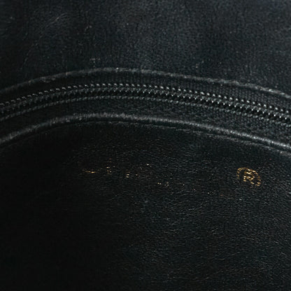 CHANEL Chain Shoulder Matelasse Coco Mark Fringe Lambskin Black Gold-Tone Hardware, Pre-Owned