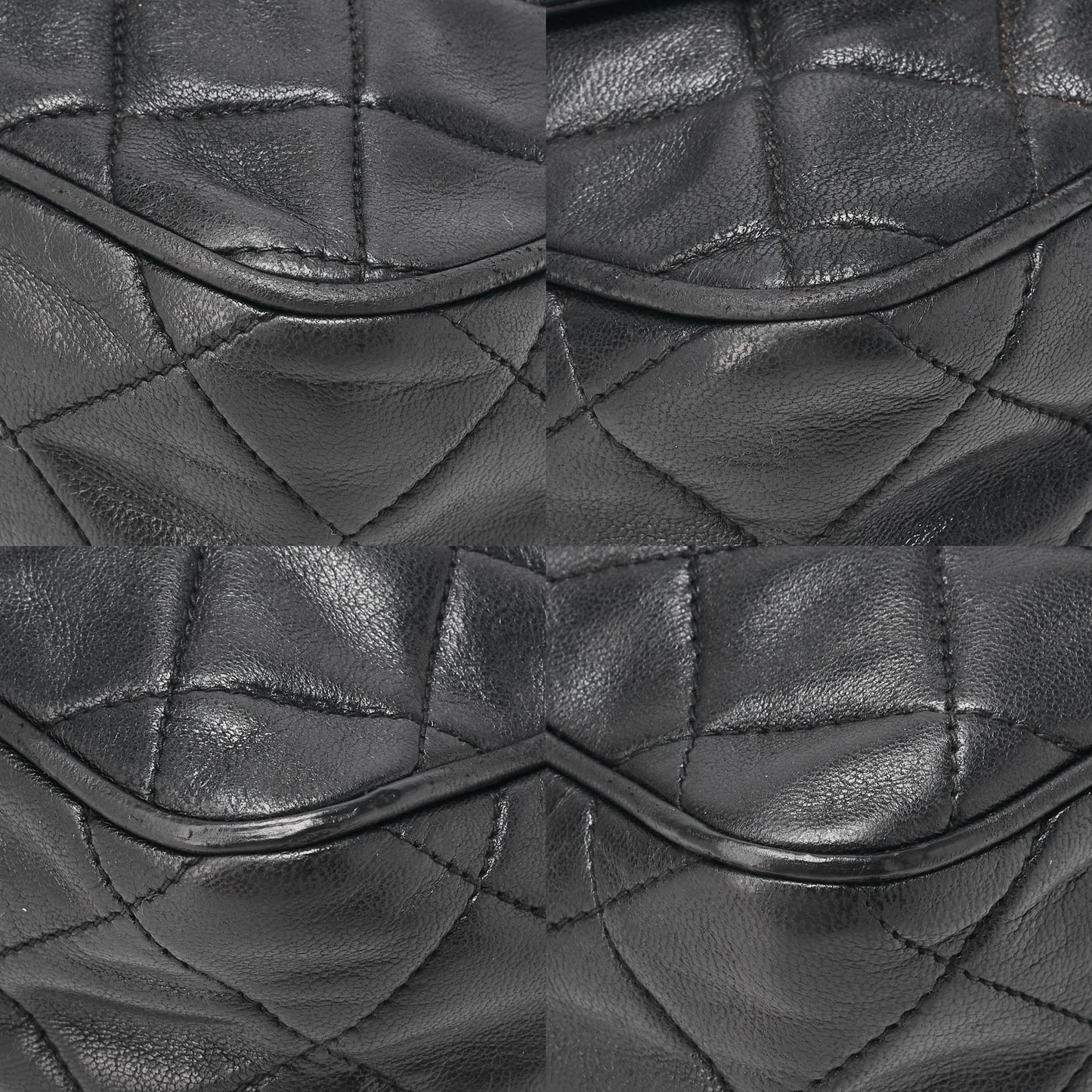 CHANEL Chain Shoulder Matelasse Coco Mark Fringe Lambskin Black Gold-Tone Hardware, Pre-Owned