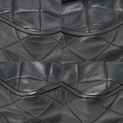 CHANEL Chain Shoulder Matelasse Coco Mark Fringe Lambskin Black Gold-Tone Hardware, Pre-Owned