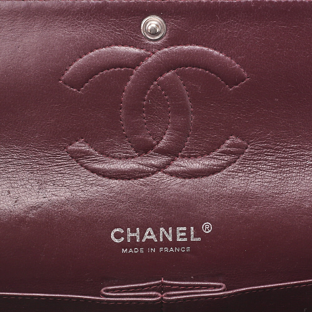 CHANEL Matelasse Turnlock Double Flap 25 Chain Shoulder Bag Caviar Skin Black Silver-Tone Hardware, Pre-Owned