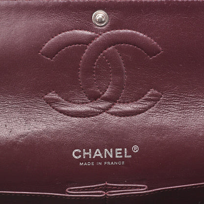 CHANEL Matelasse Turnlock Double Flap 25 Chain Shoulder Bag Caviar Skin Black Silver-Tone Hardware, Pre-Owned