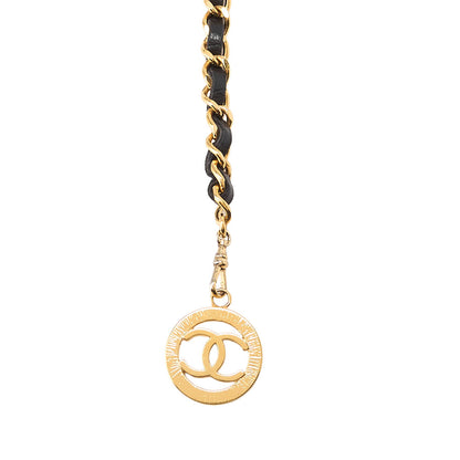 CHANEL Cocomark Chain Belt Triple GP x  Leather Black x Gold Gold-Tone Hardware, Pre-Owned