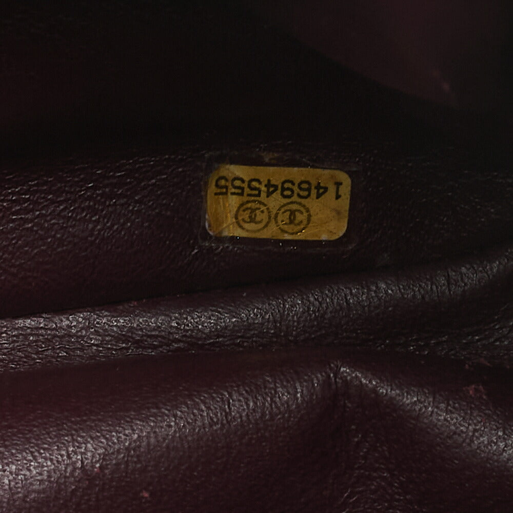 CHANEL Chain Shoulder Bag Deca Matelasse Double Flap 30cm Caviar Skin Black Gold-Tone Hardware, Pre-Owned