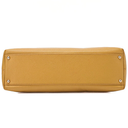 CHANEL Coco Mark with Wood Pattern Charm One Shoulder Bag Caviar Skin Beige Gold-Tone Hardware, Pre-Owned