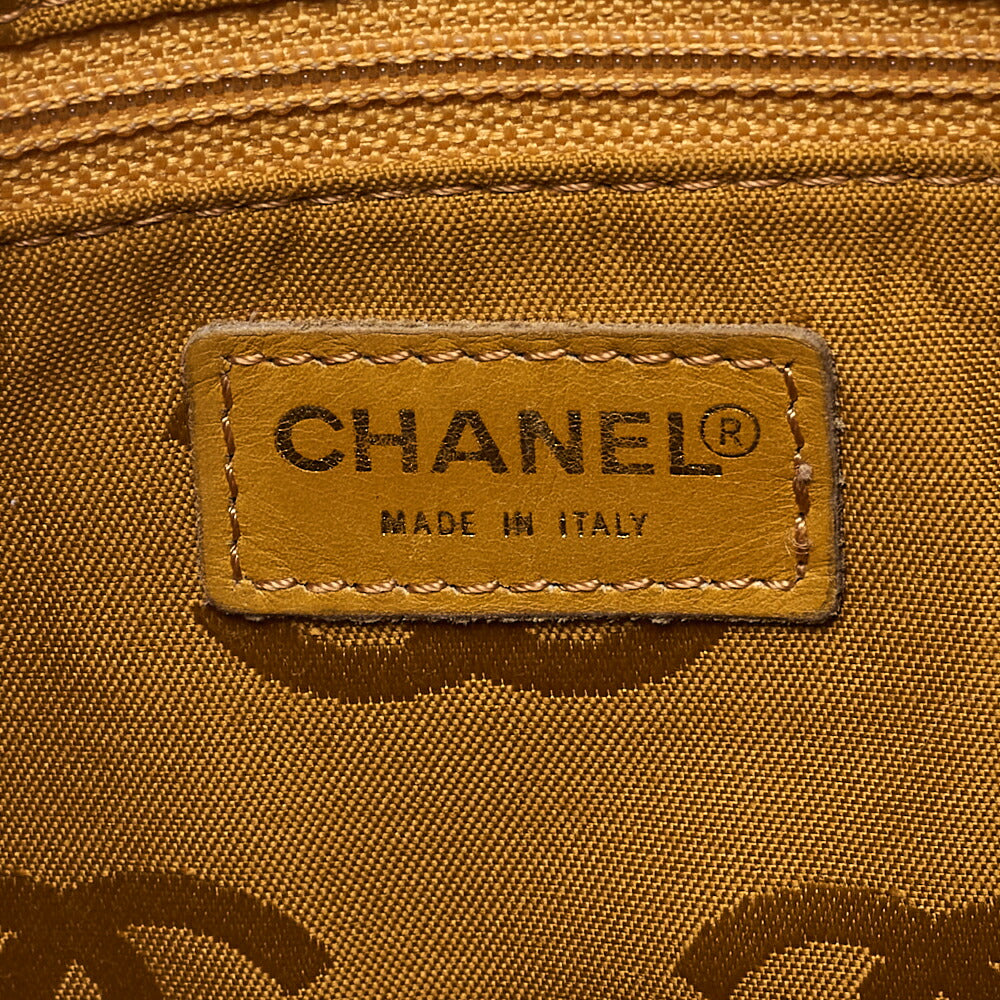 CHANEL Coco Mark with Wood Pattern Charm One Shoulder Bag Caviar Skin Beige Gold-Tone Hardware, Pre-Owned