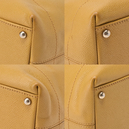 CHANEL Coco Mark with Wood Pattern Charm One Shoulder Bag Caviar Skin Beige Gold-Tone Hardware, Pre-Owned