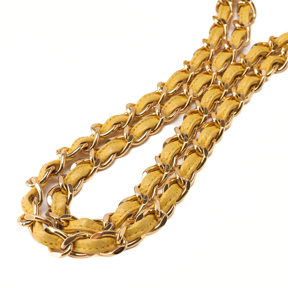 CHANEL Outside Flap Shoulder Bag Caviar Skin Yellow Gold-Tone Hardware, Pre-Owned