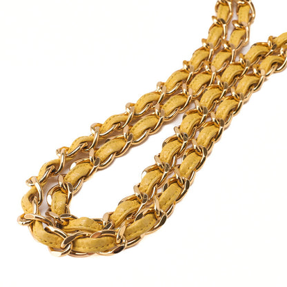 CHANEL Outside Flap Shoulder Bag Caviar Skin Yellow Gold-Tone Hardware, Pre-Owned