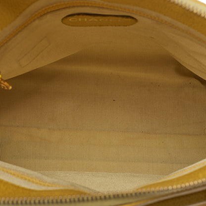 CHANEL Outside Flap Shoulder Bag Caviar Skin Yellow Gold-Tone Hardware, Pre-Owned