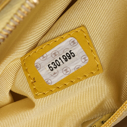 CHANEL Outside Flap Shoulder Bag Caviar Skin Yellow Gold-Tone Hardware, Pre-Owned