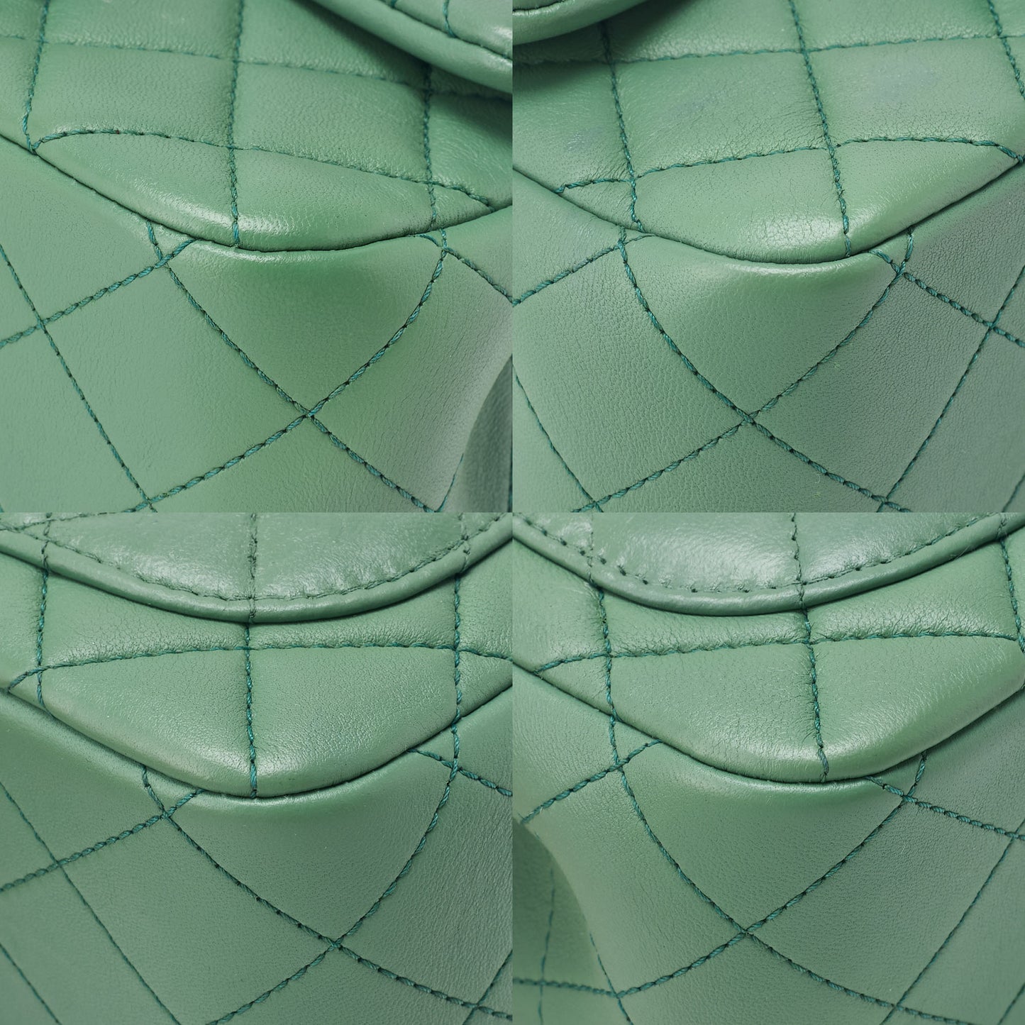 CHANEL Chain Shoulder Bag Mini Matelasse 17cm Lambskin Single Flap Turnlock Mint Green Gold-Tone Hardware, Pre-Owned